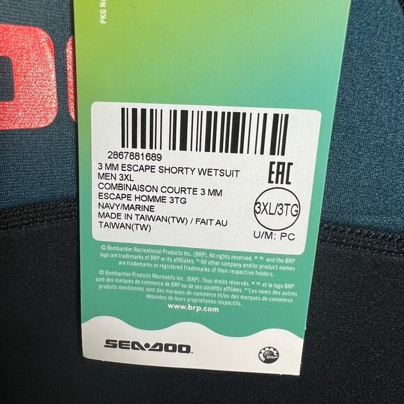 NWT SeaDoo Men’s Escape Shorty Wetsuit 3XL One Piece Short Surf Scuba - Picture 6 of 9